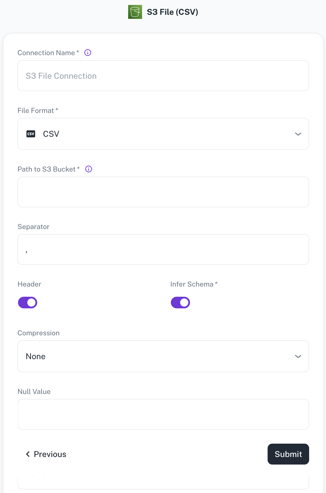 Add s3 File CSV