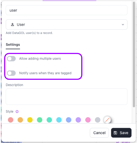User Column