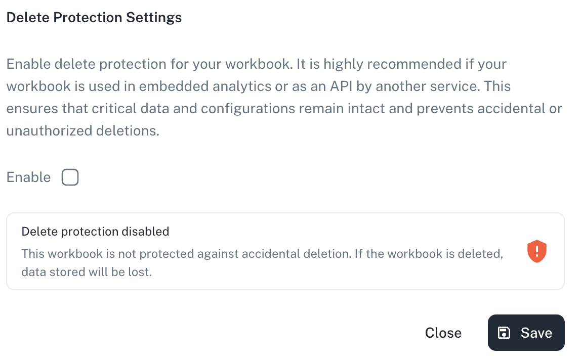 Delete Protection Settings