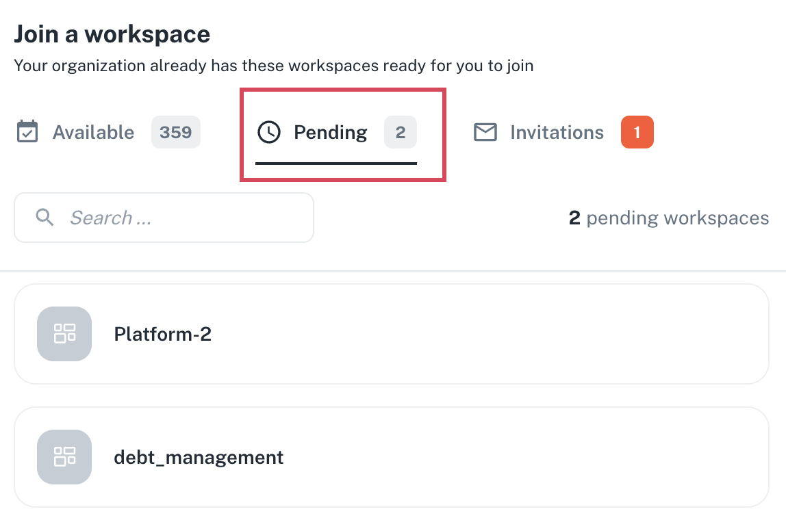 Pending tab