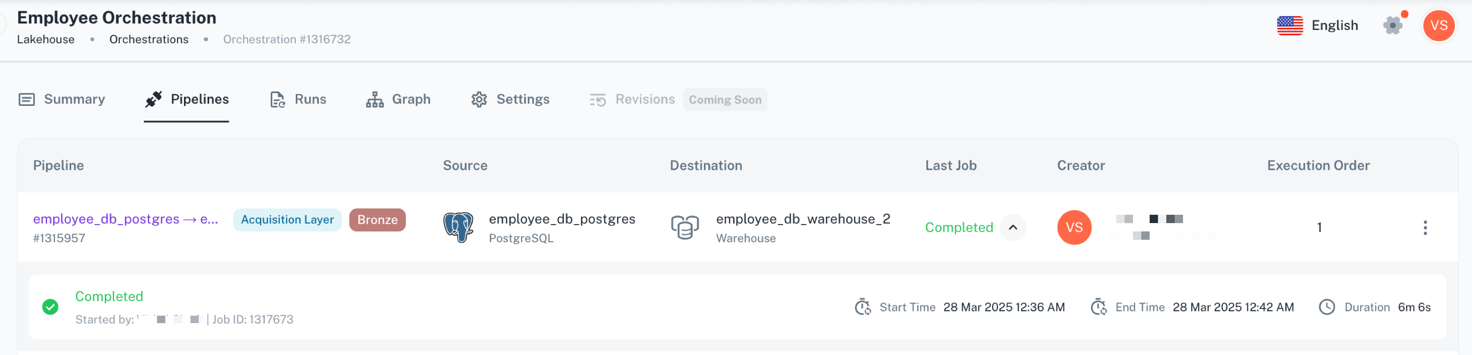 viewing orchestration graph