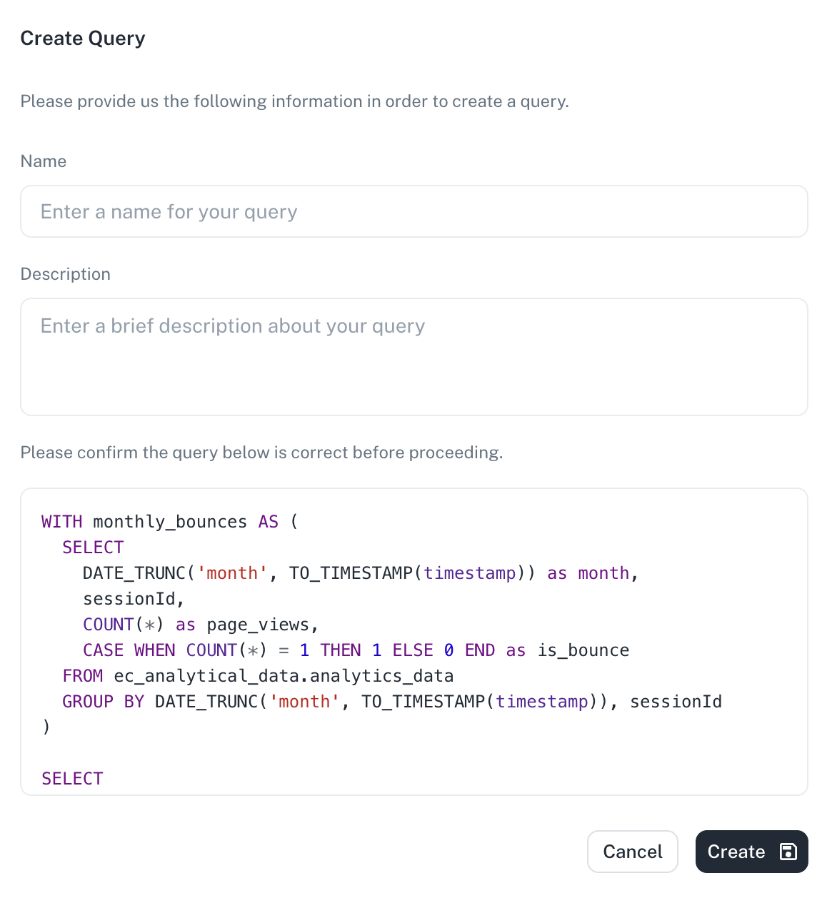 creating queries in playground1