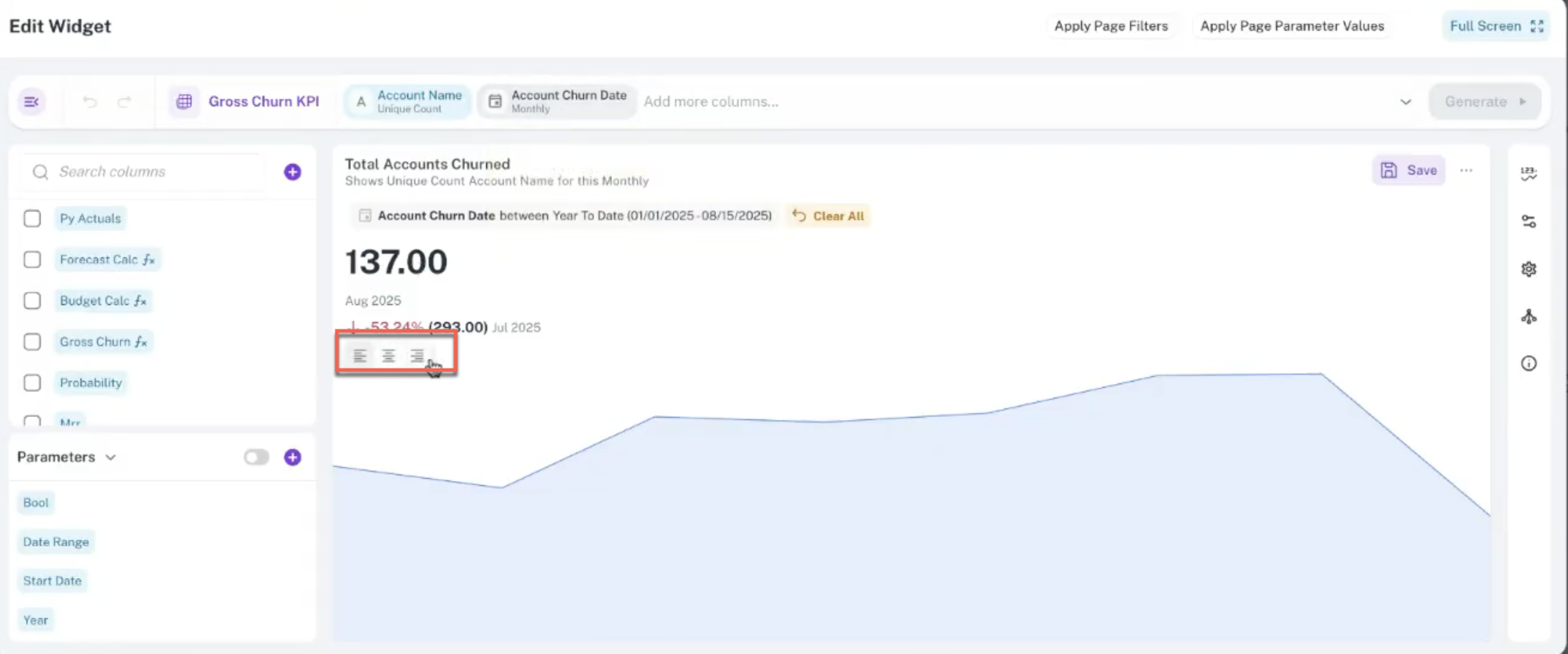 New more actions widget icon With time series