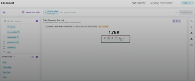 New more actions widget icon Without time series