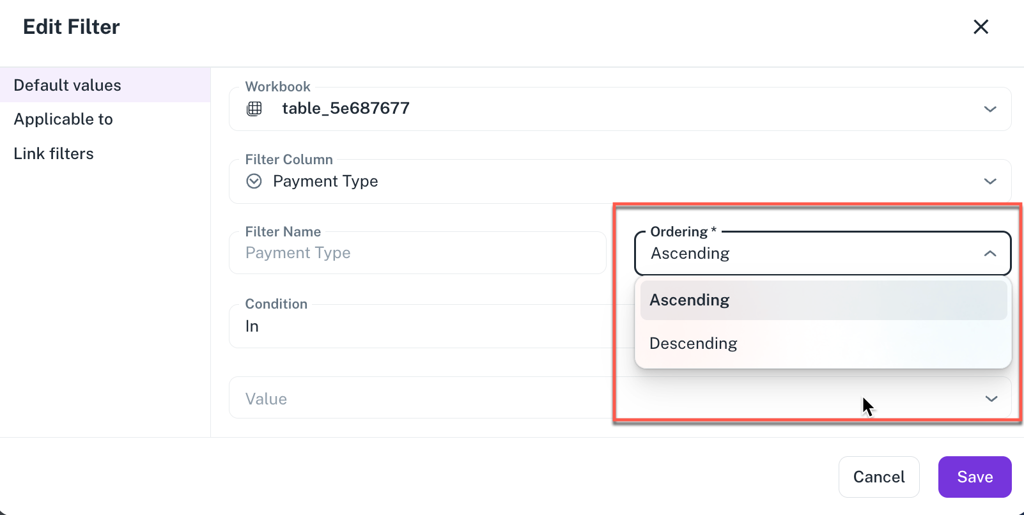 Sorting for single-select and single-line text filters