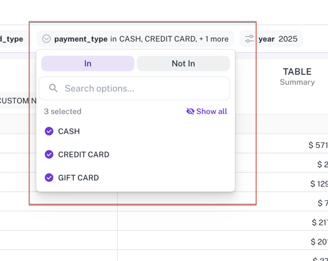 *Enhanced page filters